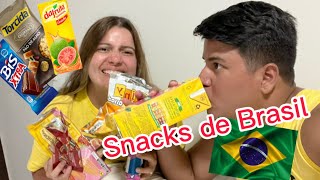 Probando dulces y snacks de Brasil ðŸ‡§ðŸ‡·ðŸ« [upl. by Suoivatram547]