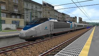 OpenBVE HD Amtrak 10 Car Acela Express Horn Show Footage Along the SellyePecs Line  150 MPH [upl. by Larner562]