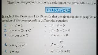 12 th NCERT MATHEMATICSDIFFERENTIAL EQUATION  EXERCISE92 SolutionPathshala  hindi [upl. by Baese]