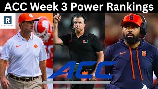 ACC Football Power Rankings Week 3  Can Anyone Push The Miami Hurricanes  Cuse On The Rise [upl. by Tnayrb]