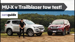 Isuzu MUX vs Holden Trailblazer 2019 review tow test [upl. by Alben]