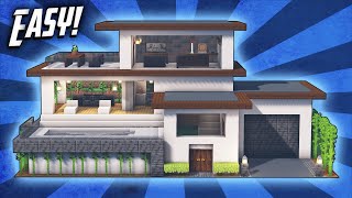 Minecraft How To Build A Modern Mansion House Tutorial 40 [upl. by Sueaddaht]