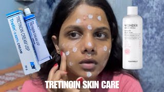 Real night skincare  Tretinoin skincare routine  Skincare for acne prone skin  tretinoin [upl. by Oderfigis857]