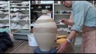 103 Using Pouring Technique to Glaze a Vase  Bottle With HsinChuen Lin [upl. by Rehportsirhc265]