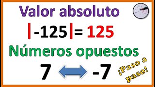 🔶¿Qué es el VALOR ABSOLUTO de un número ¿Qué son los NÚMEROS OPUESTOS [upl. by Yeliw]