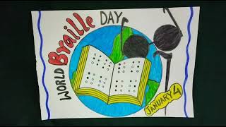 Poster on World Braille DayJanuary 4Drawing on World Braille DayWorld Braille Day [upl. by Aihsema]