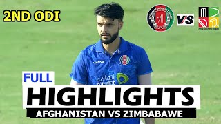 Full Highlights  Afghanistan Vs Zimbabwe 2nd Odi Match 2024  Afg Vs Zim [upl. by Ailehc]