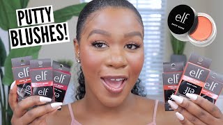 NEW ELF PUTTY BLUSHES l REVIEW  SWATCHES [upl. by Car]