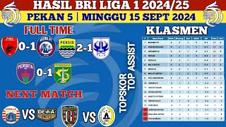 HASIL BRI LIGA 1 PERSIB VS PSIS PEKAN 5 MINGGU 15 SEPTEMBER 2024 amp KLASMEN [upl. by Tormoria]