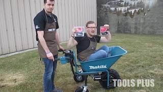 Makita 18V X2 LXT PowerAssisted Wheelbarrow XUC01X1 [upl. by Arvell]