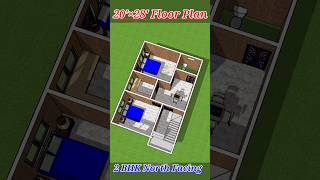 20 by 28 House plan 2bhk👍 housedesign houseplan shorts short homedesign [upl. by Cyma662]