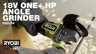 RYOBI 18V ONE HP™ Brushless 125mm Angle Grinder RAG18X in action [upl. by Nnarefinnej]