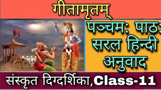 गीतामृतम्  हिन्दी अनुवाद  हिन्दी संस्कृत खण्ड  Geetamritam  Chapter 5  Class 11 [upl. by Schramke]