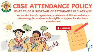 CBSE Attendance Policy  75 Attendance is Mandatory For Students of Class 10 and 12  cbse rules [upl. by Stockton]