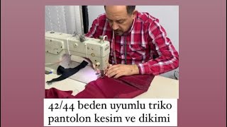 🔥4244uyumlu en pratik anlatımlı triko pantolon kesimi ve dikimi pratikkesimceket elbise [upl. by Delphina]