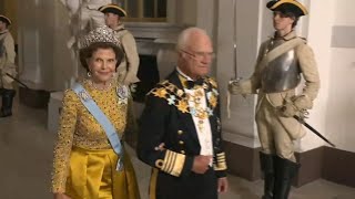 Swedish Kings Golden Jubilee procession in Stockholm before banquet  AFP [upl. by Nnalatsyrc]