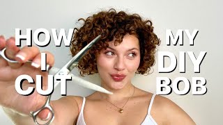 PROSTYLIST APPROACH TO A DIY BOB HAIRCUT ON CURLY HAIR [upl. by Annoet]