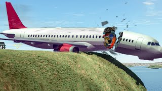 Emergency Landing At The Airport  Lost Control Airplane Crashes Besiege plane crash [upl. by Llenad570]