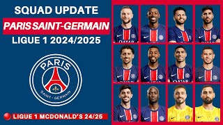 PARIS SAINTGERMAIN OFFICIAL SQUADS WITH JOÃO NEVES  PSG FC SQUAD UPDATE 202425  LIGUE 1 202425 [upl. by Primaveria]