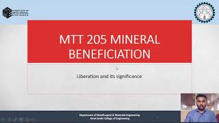 MINERAL BENEFICIATION LECTURE 05 [upl. by Aprilette]