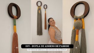 DIY  Dupla de Adornos de Parede Com Linhas de Algodão [upl. by Sardse]