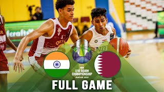 QUALIFICATION TO QTRFINALS India v Qatar  Full Basketball Game  FIBA U16 Asian Championship 2023 [upl. by Abbie677]