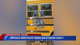 Vandals spray paint school bus in Gibson County [upl. by Libbie]