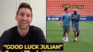 MESSI and De Paul reactions to Julian Alvarezs move to Atletico Madrid  Football News Today [upl. by Aij148]