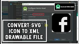 SVG icon to Drawable icon conversion  Android Studio latest version [upl. by Liamsi]