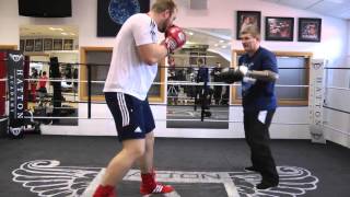 Nathan Gorman pad work with Ricky Hatton [upl. by Aiuoqes]