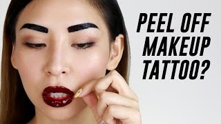 Peel Off Lip amp Eyebrow Tattoo Review  TINA TRIES IT [upl. by Nolan]