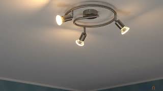 Philips Limbali wallceiling Spot bowlspiral matt chrome 3xGU10 [upl. by Laleb]