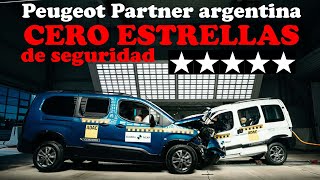 Crash test PEUGEOT PARTNER argentina vs europea  Seguridad desigual a consumidores Latinoamérica [upl. by Eedyah]