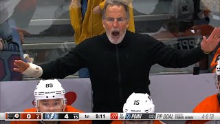 John Tortorella refuses to leave after being ejected FULL SEQUENCE [upl. by Grissel]