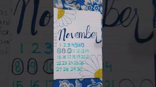 Making calendar of November shortcalenderimportantviralartdrawingpainting [upl. by Ennoval]