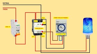 CARA MEMASANG TIMER ANALOG THEBEN DENGAN MENGGUNAKAN KONTAKTOR [upl. by Nolasba]