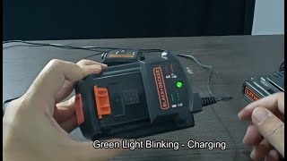 Black and Decker Charger Lights Meaning Blinking Red Green or Solid Green [upl. by Shepherd]