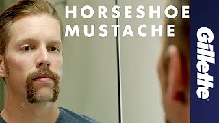 Mustache Styles How to Shave a Horseshoe Mustache  Gillette [upl. by Arelus561]