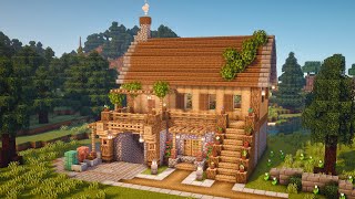 Minecraft  How to Build a Starter House with Mine Entrance  Tutorial [upl. by Osi]