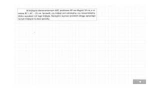 4109s92ZP2OE W trójkącie równoramiennym ABC podstawa AB ma długość 18 cm [upl. by Sheply9]