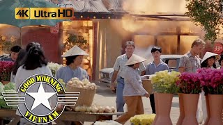 Good Morning Vietnam Jimmys Bar Gets Bombed 4K HDR [upl. by Selemas403]