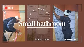 Renter Friendly Bathroom Makeover  Contact paper Installation [upl. by Ariday]