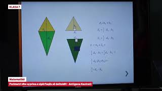 e Mesimi  7706 Klasa 7 Matematikë  Perimetri dhe syprina e sipërfaqës së deltoidit [upl. by Liryc]