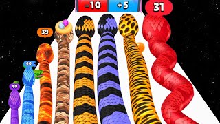 Snake Run Race vs Roll Crowd  Gameplay Android Freeplay Math Games New Update [upl. by Nytram]