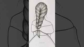 Girl from backside drawing  Easy girl drawing artvideo girldrawing shorts fyp [upl. by Vladi]