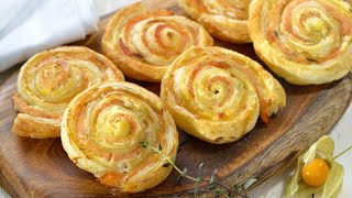 Recette  Minipalmiers feuilletés de saumon fumé [upl. by Amory48]