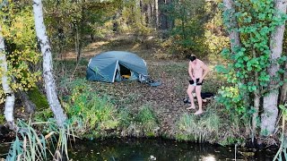 Wonderful Autumn Camping by the Lake  Cooking  Relax [upl. by Aihppa]