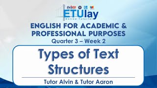 Types of Text Structures  English for Academic and Professional Purposes [upl. by O'Hara]