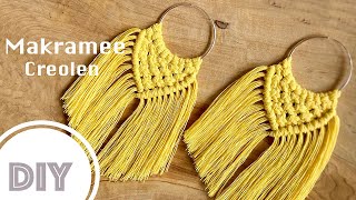 DIY Tutorial Makramee Creolen selber machen Ohrringe Schmuck Anleitung Macrame Earrings BinnBonn [upl. by Bassett128]