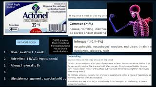 Rx 403 Risedronate 35mg 1w Actonel osteoporosis bone OSCE pharmacy doctor Roze Pharm [upl. by Berry]